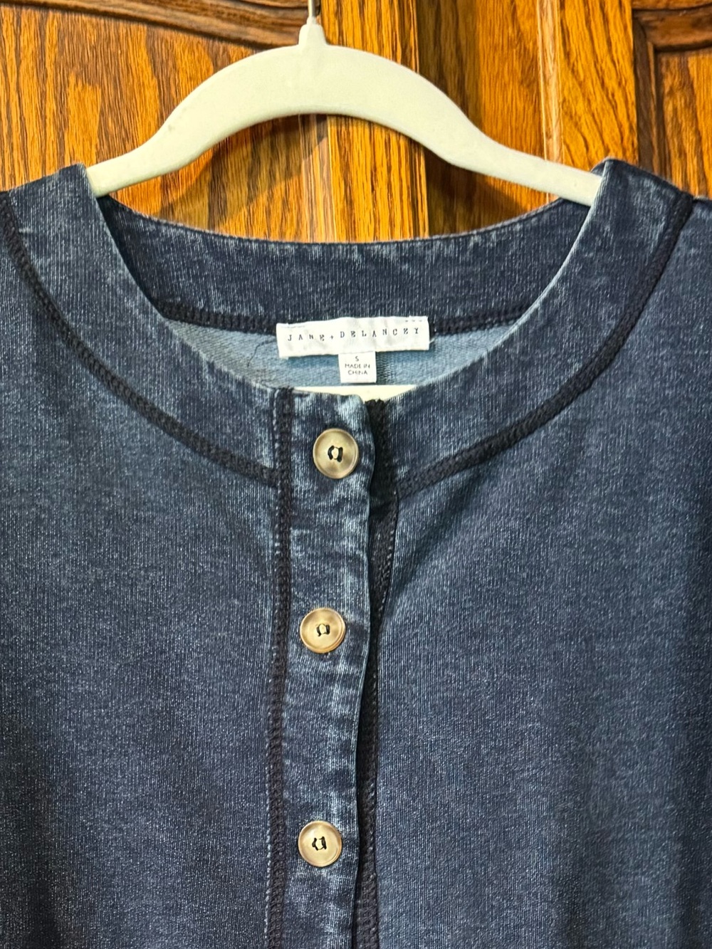NWOT Jane & Delancey Mineral Wash Navy Terry Cardigan – Size S